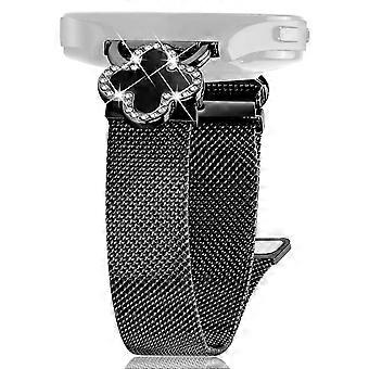 For Vivomove Sport Venu 2 Milanese Decor Electroplated Stainless Steel Strap Black Black Multicolor