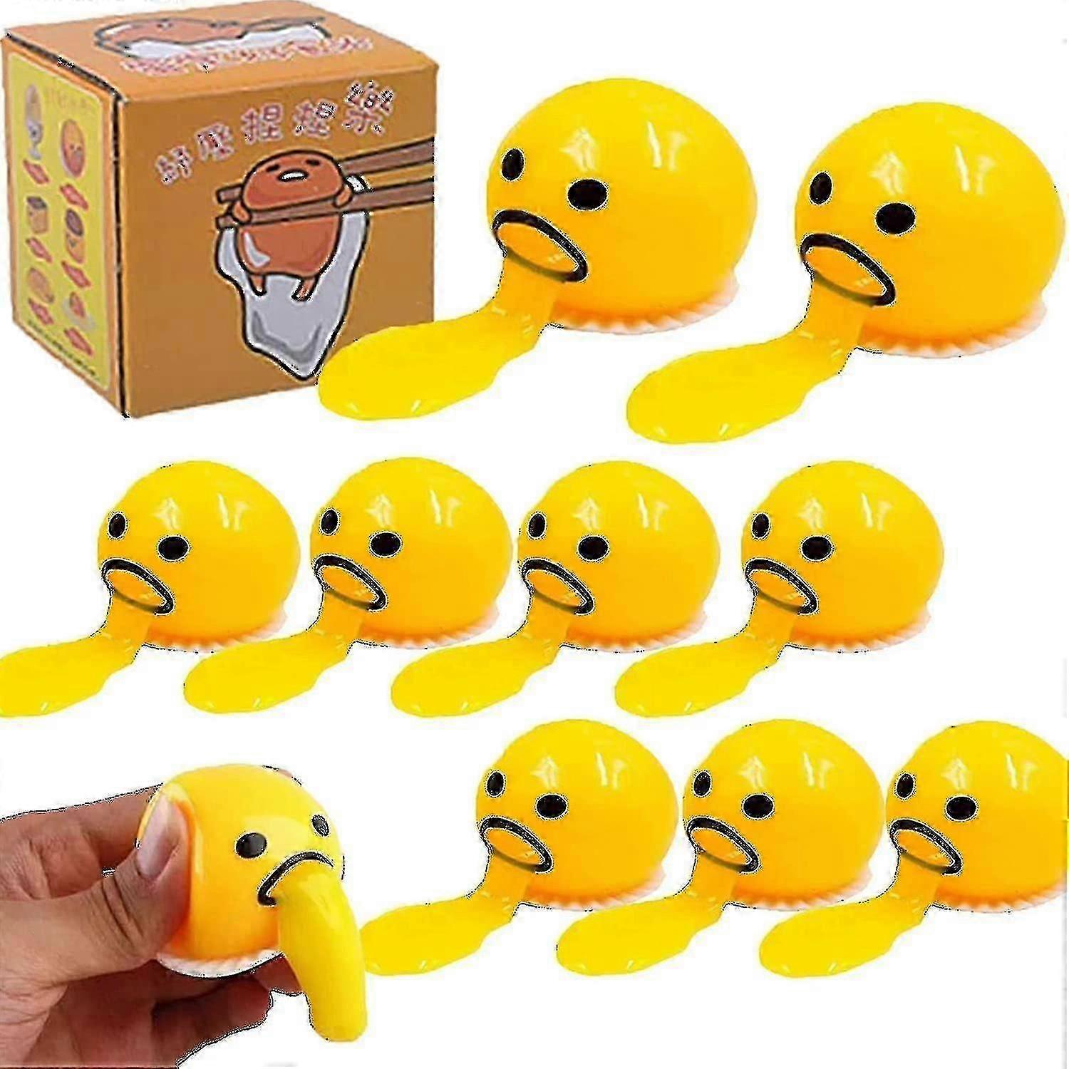 The Puking Ball - 3/6/9 Pcs Tiktok Vomiting Disgusting Egg Yolk Ball Toy, Squishy Puking Egg Yolk Stress Ball, Round Vomiting Sucking Lazy Egg Yolk