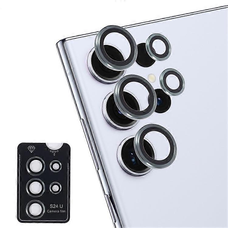 Compatible For Samsung Galaxy S24 Ultra Camera Lens Protector Set Electroplating Metal + Tempered Glass Individual Lens Film