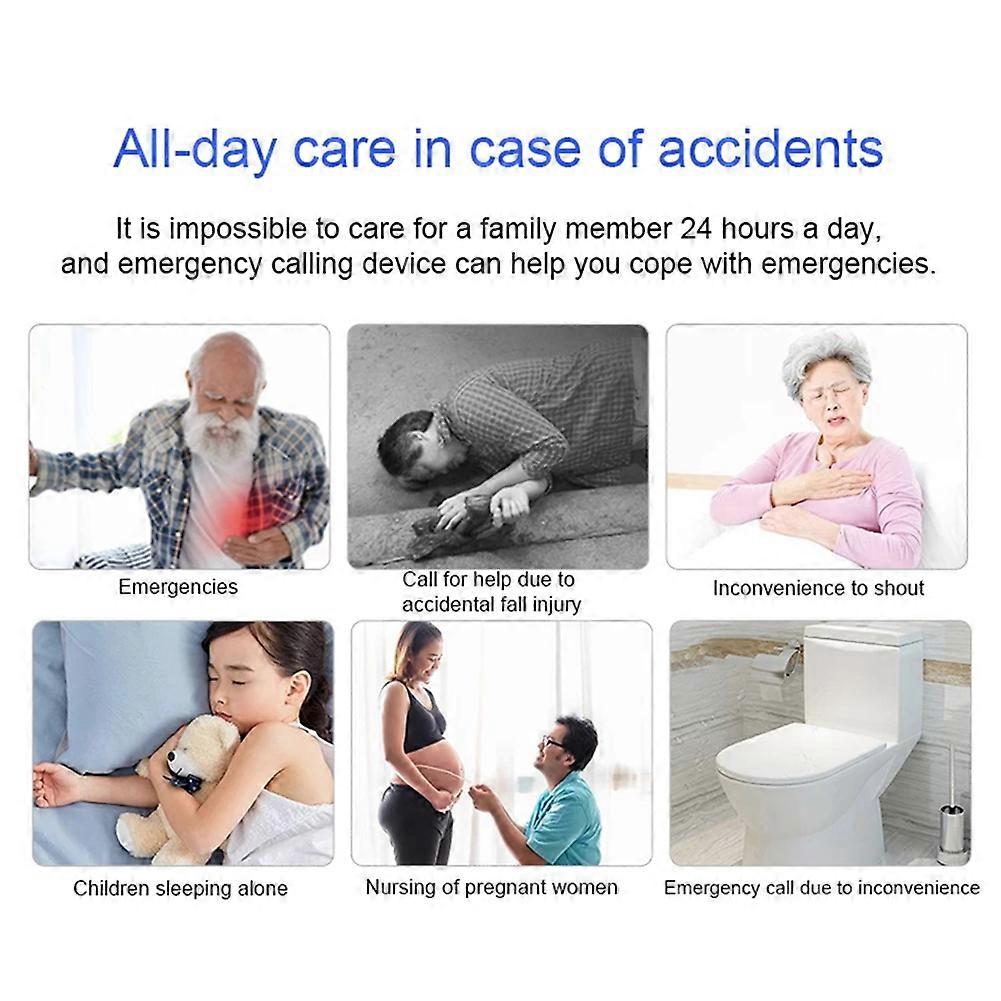 Smart SOS Button Wireless Caregiver Pager Alert Transmitter Emergency Call Button for Kid Elderly Pa