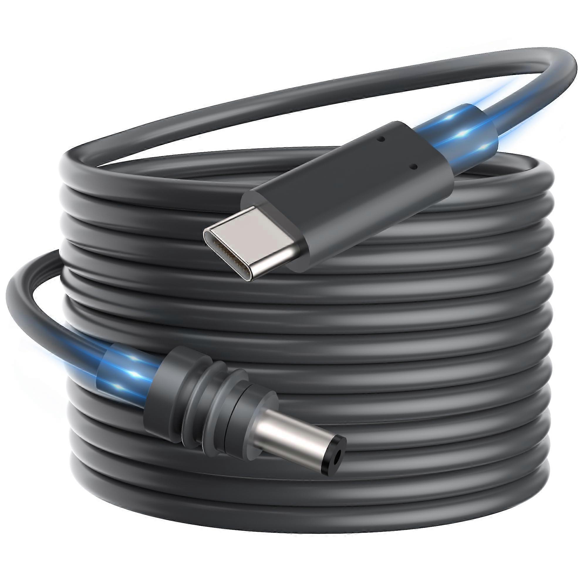 Mini USB C to DC Power Cable - 65W+ PD Source Compatible, For Power Bank, USB-C To DC, 16.4 Ft (5 M) Length