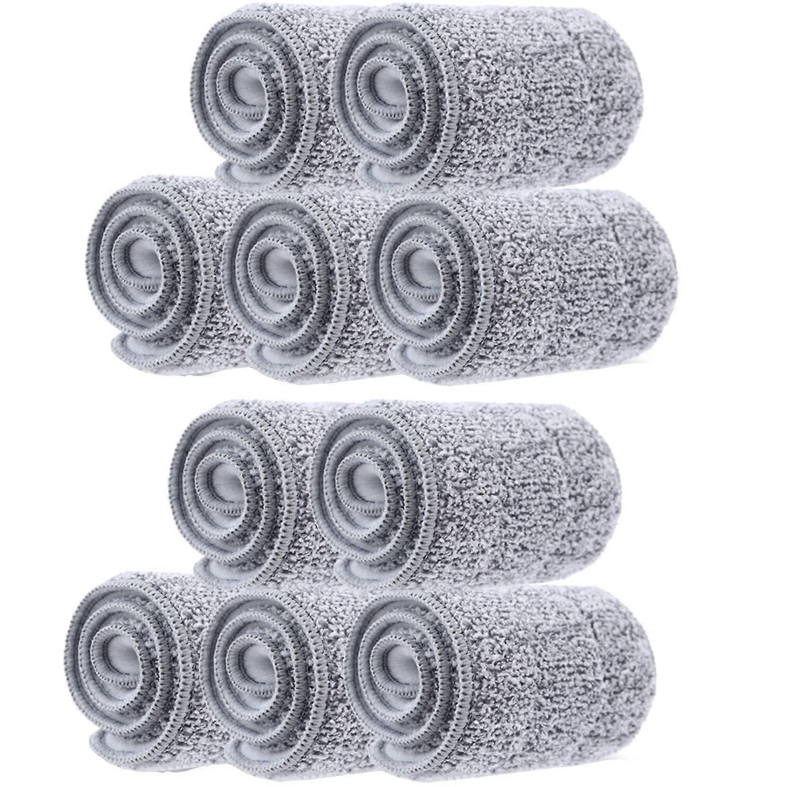 10-Pack Universal Mop Pads, Washable 13-Inch Mop Cloths for Wet and Dry Floor Care, Compatible with Most Mops