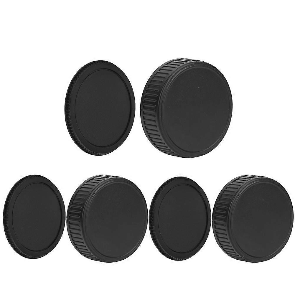 3 Pcs Black Plastic Portable Lens Cap Front and Rear Lens Cap Kit for Pentax PK Mount Camera