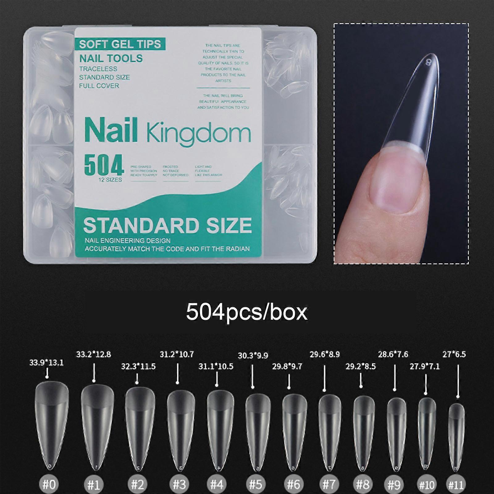 Full Cover False Nails Half Matte Coffin Nails Tips Press on False Nail Clear Almond False Nail Tips DIY Nail Art-Decor