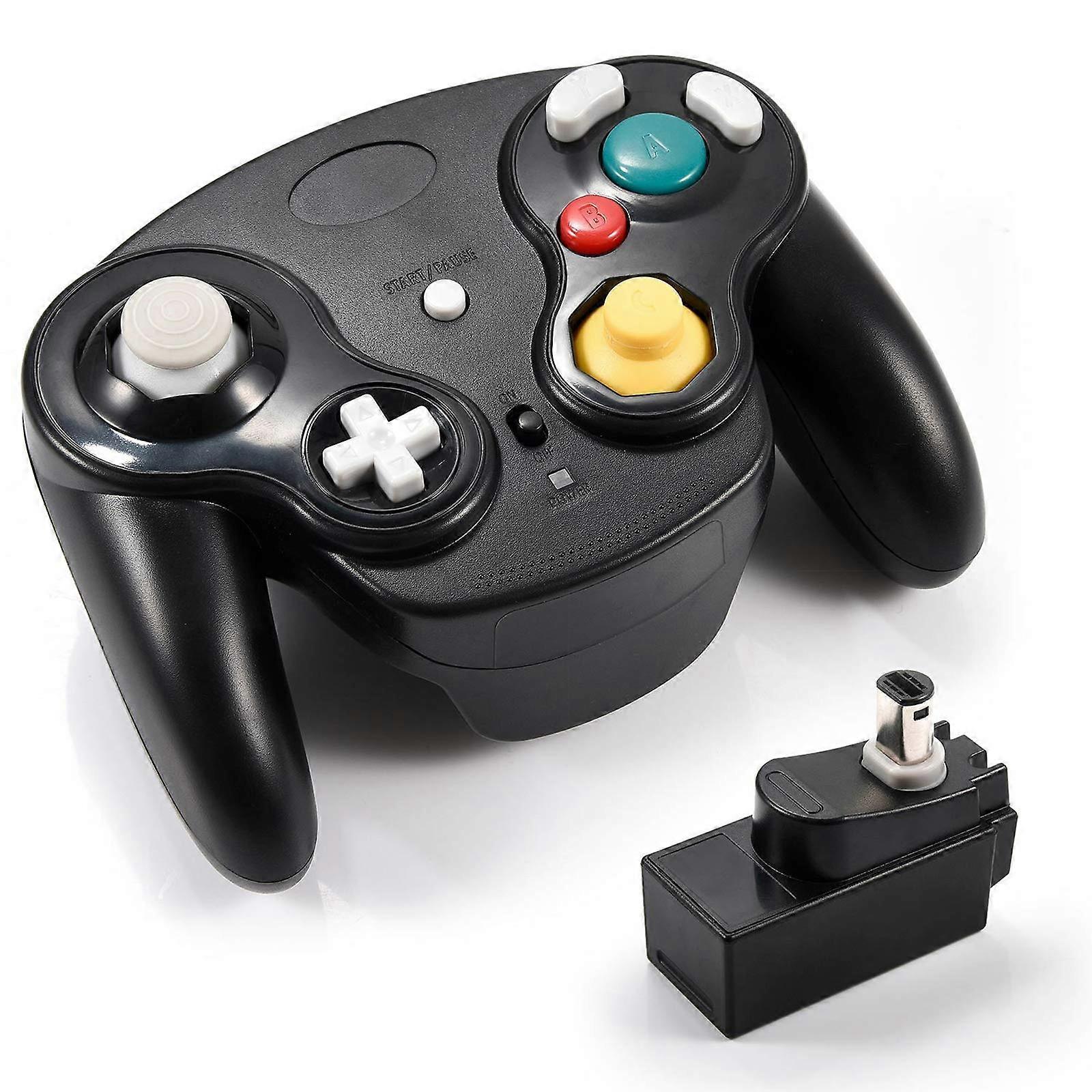 2.4G Wireless Gamecube Controller Gamepad Gaming Joystick with Receiver for Nintendo Gamecube,Compatible with Wii (Black)
