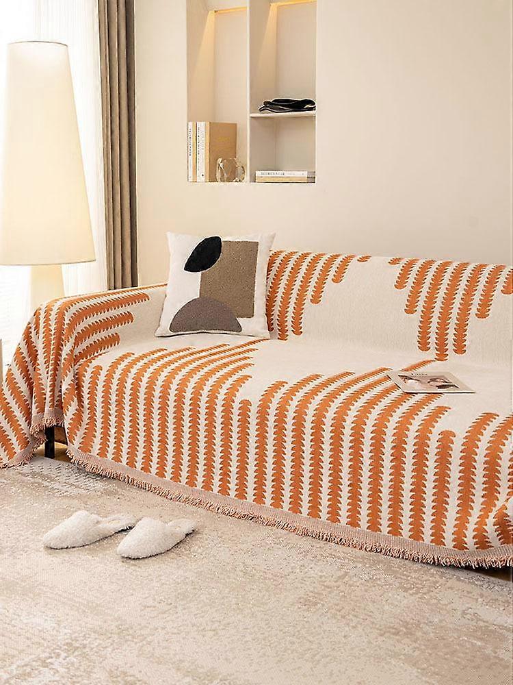 Chenille Texture Sofa Towel Claw Dustproof Comfort Sofa Cover Modern Minimalist Lines Multipurpose Picnic Cloth Large Blanket