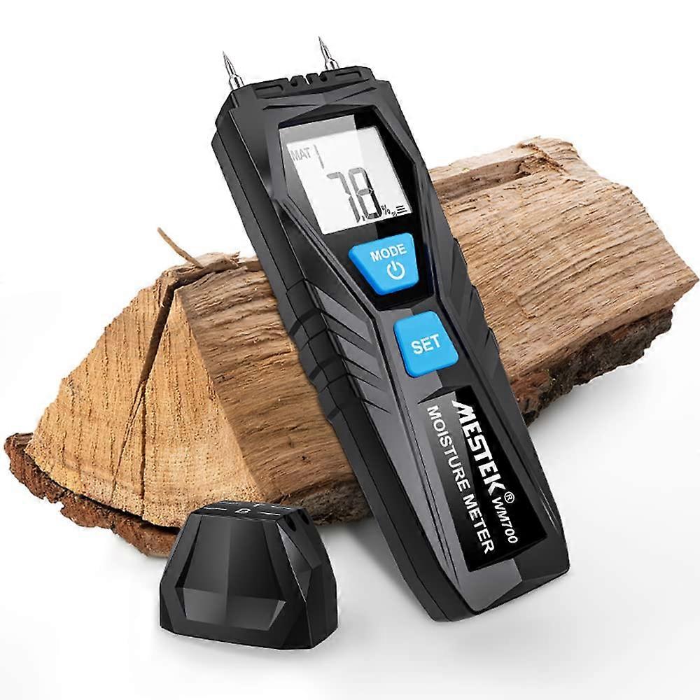 WM700 Wood Tester Handheld Temperature Humidity Meter Mini LCD Digital Lumber Damp Meter Detector Tester 2 Pin Probe 1%~75%