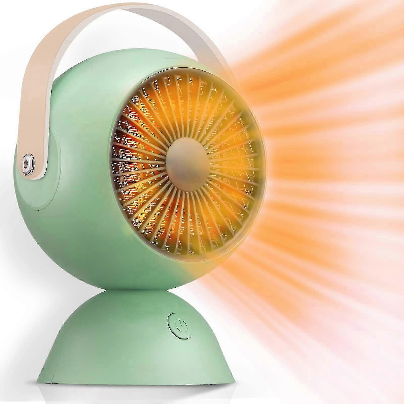 Mini Heater,Fast Heating & Reliable Desktop Electric Space Heater for Indoor Use, Portable Quiet & Small Heater for Office Desk,Home Bedroom green_Fea