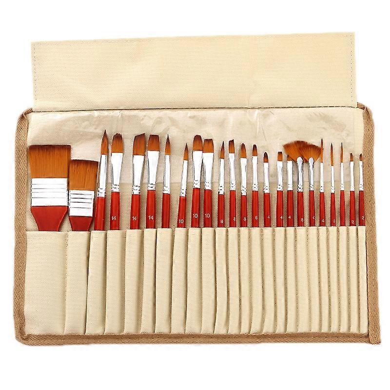 24 PCS/Set Canvas Bag Nylon Wool Gouache Brush Set