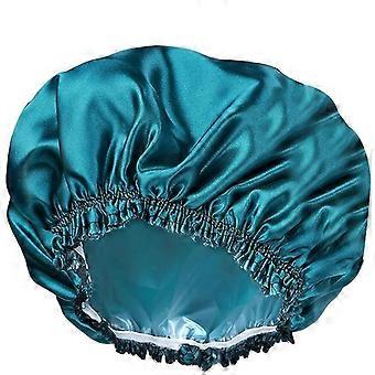 2 pieces of double-layer waterproof shower caps, universal style baking oil caps, bathroom caps and hair caps