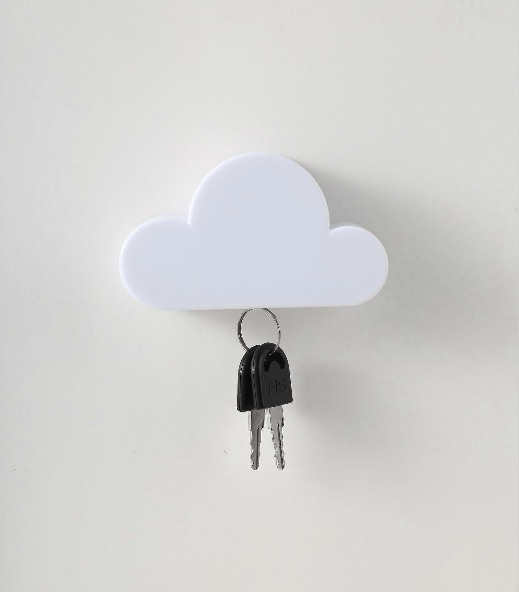 Cloud Key Holder (White), Magnetic Key Holder for Wall, Cute Decorative Way to Hold Your Keys, Easy to Install, Great for Entryway, Lobby, Garage Door