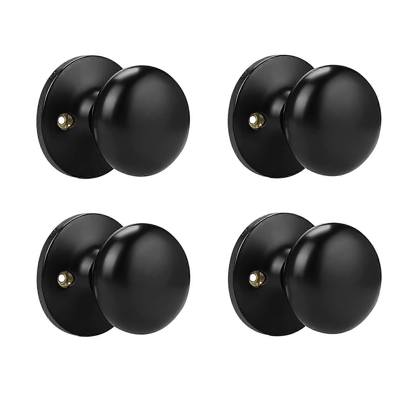 Dummy Door Knobs, 4 Pack Black One Side Handles Dummy Matte Black Finish, Non-Turning Inactive Lever