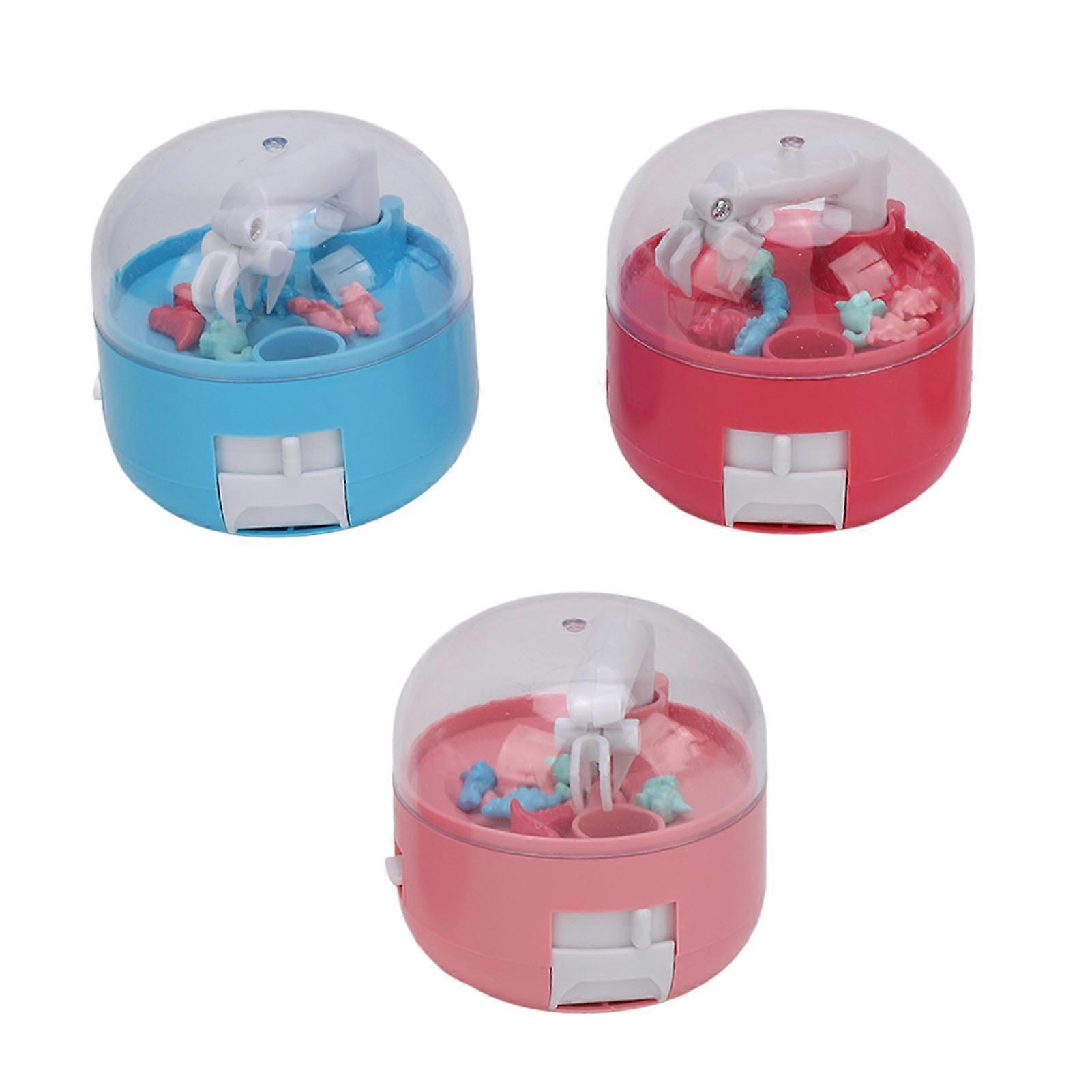 3Pcs Mini Claw Machine Toy with Small Dinosaur Figures, ABS Material