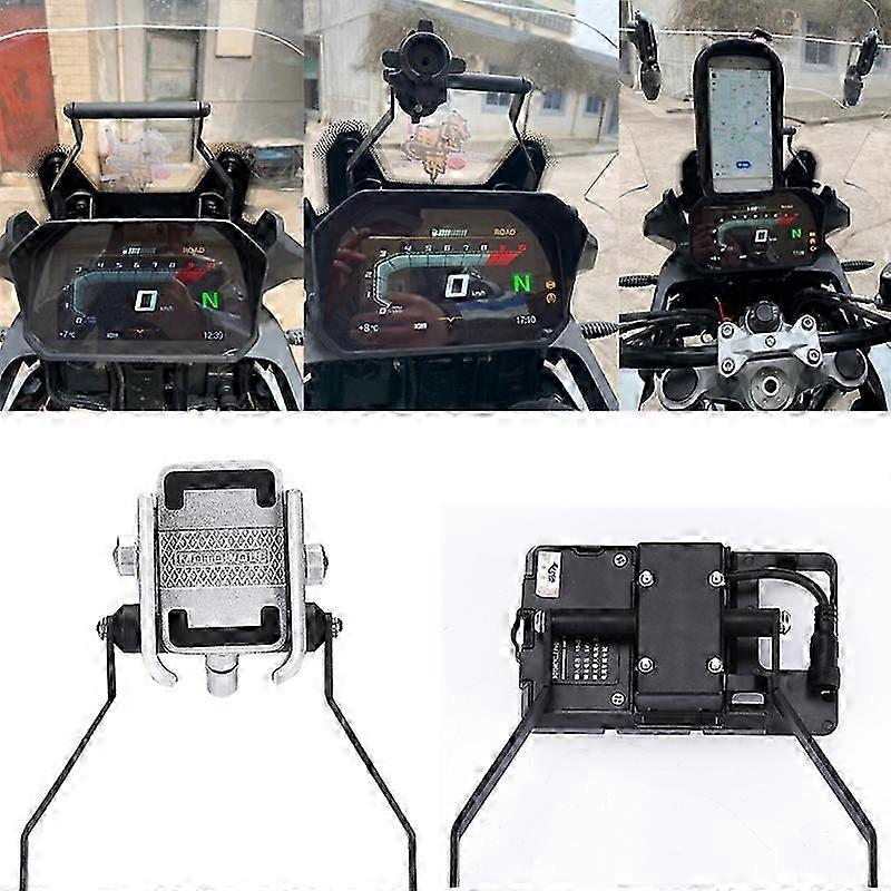 Front Bar Mount for Motorcycle GPS with Holder and Charging Bracket Compatible with F750GS and F850GS