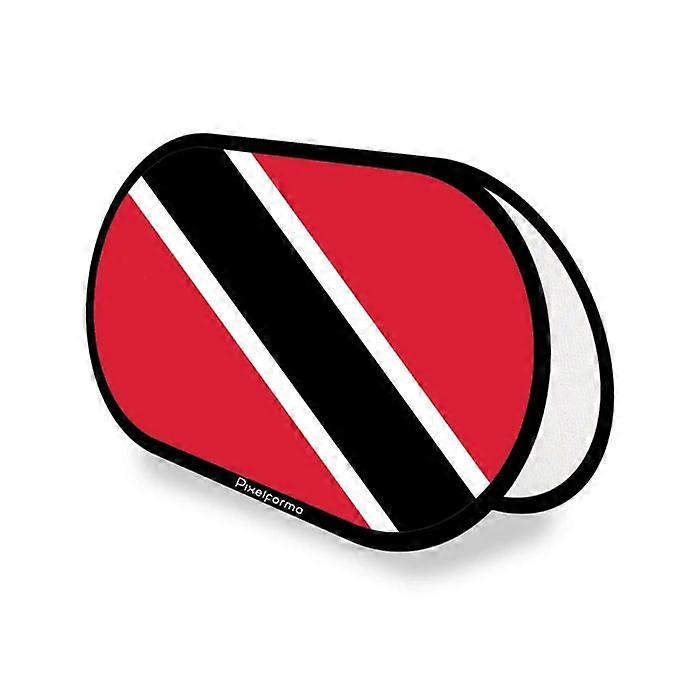 Oval Flag - Trinidad and Tobago - 70 x 120 cm - Polyester - Double-Sided Print - Foldable Retractable