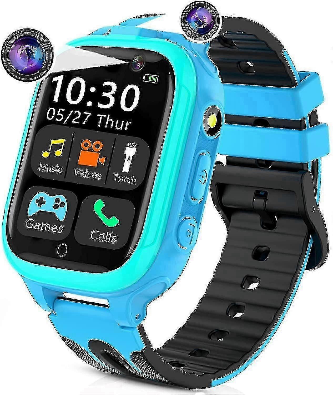 Kids Smartwatch With Dual Cameras 14 Games - Call/Music Player For Boys/Girls Aged 5-12_cp -CN-NEW