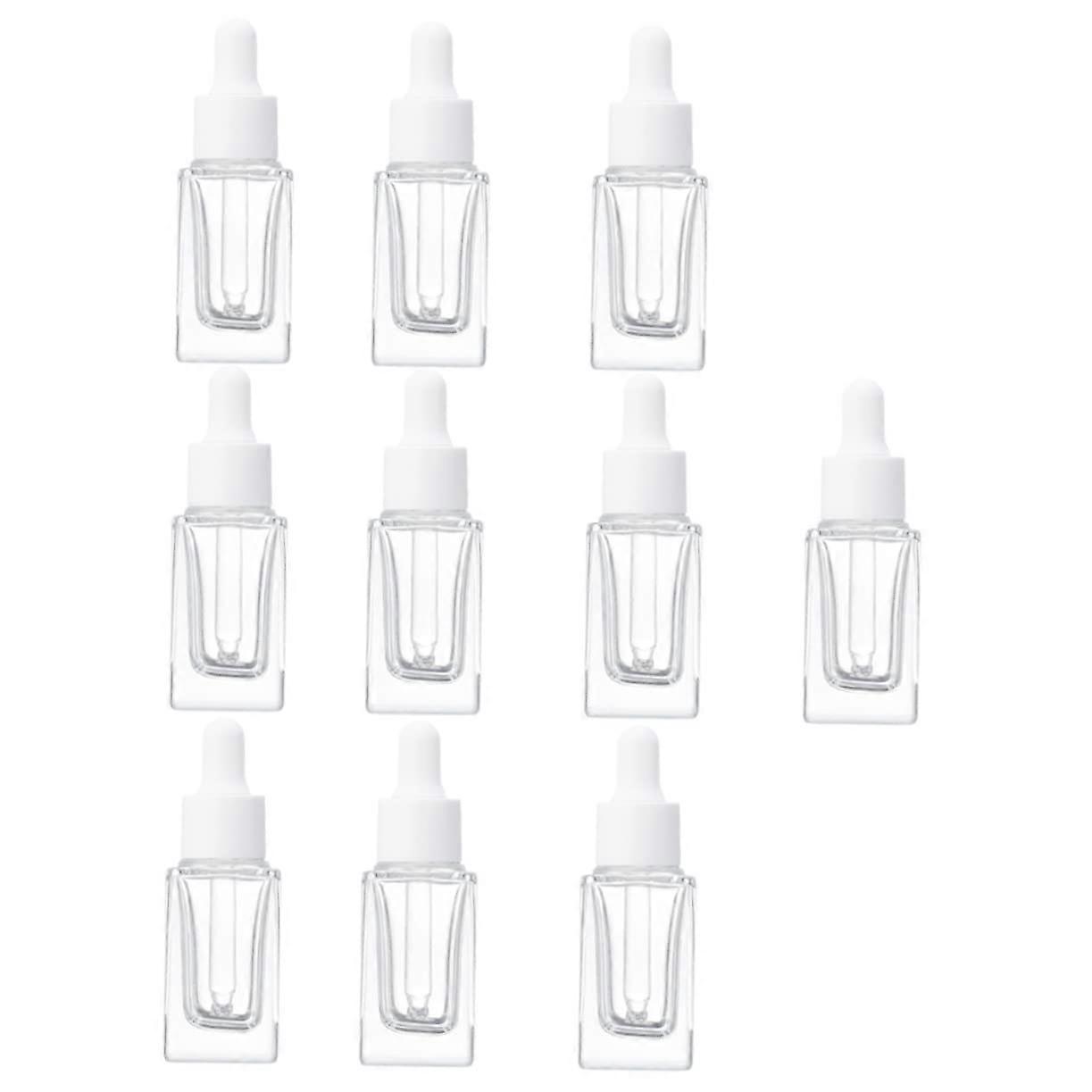 Essential Oil Bottles 10pcs Glass Dropper Bottles Sealed Lid Leakproof 15ml for Diy Ref: 9764