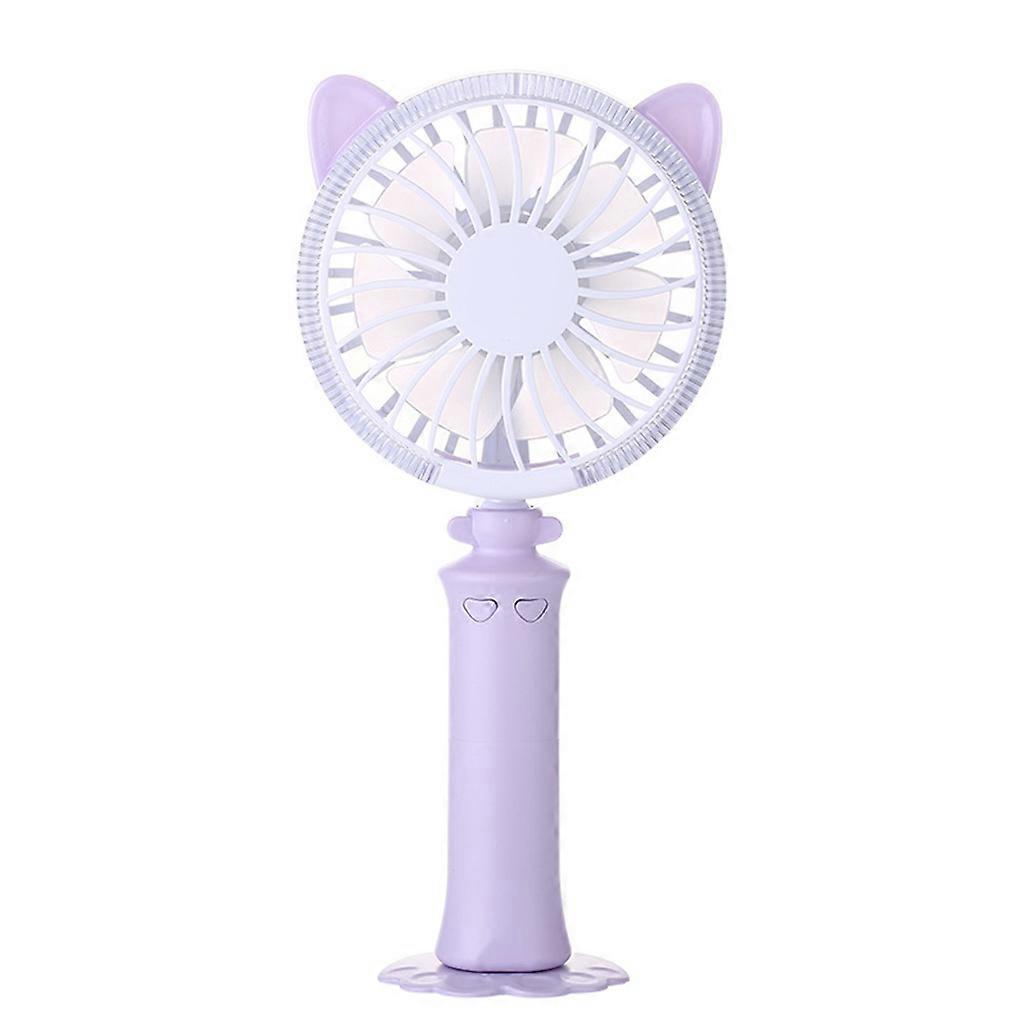 1 Stück tragbare Handventilatoren Mini Elektrischer Schreibtischventilator USB Wiederaufladbar mit LED-Nachtlicht 2 Geschwindigkeit Camping Trips Dorm Lila