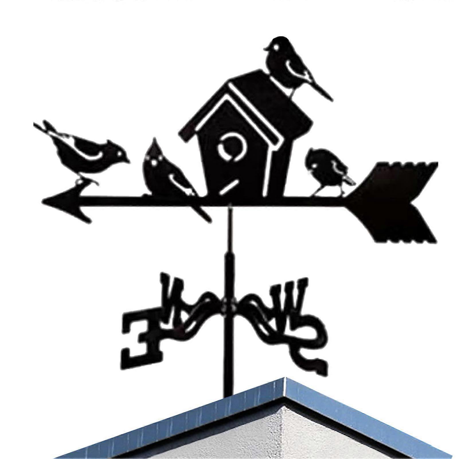 Outdoor Weather Vane Wind Direction Indicator, Garden Stake Wind Directional Weathervane, Bird Nest Design, Durable Decoration for Patio and Balcony