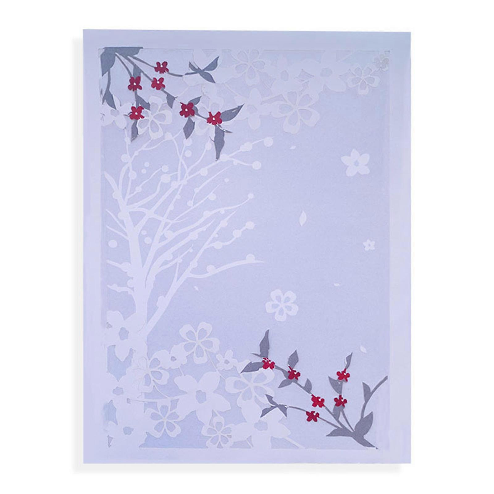 3D Hollow Greeting Card Simple Printed Cherry Wishes Gratitude Card Message Card