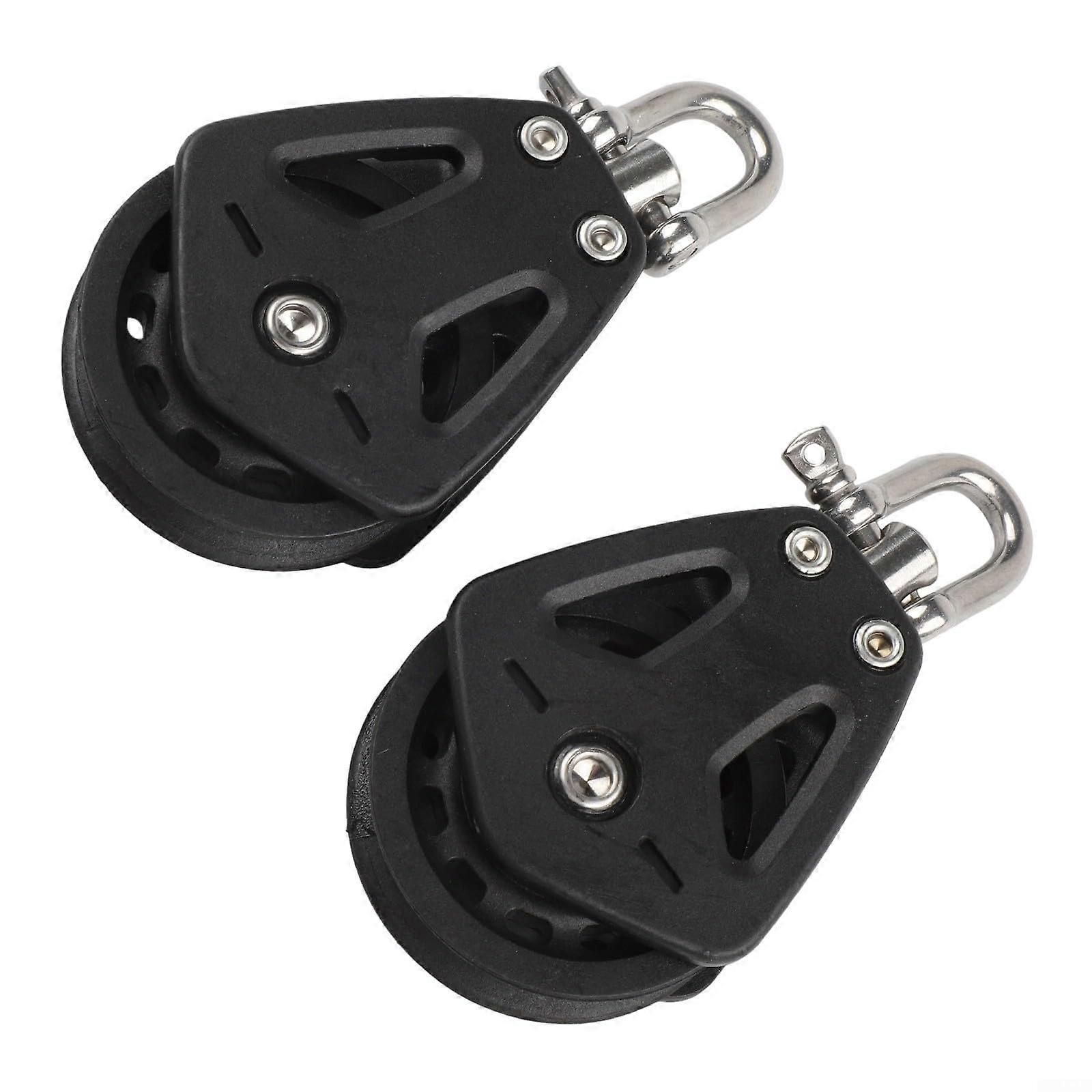 2 Durable Nylon Pulleys for Sailboats and Marine Use, 460 kg Load Capacity, Smooth Operation with Effortless Rotation