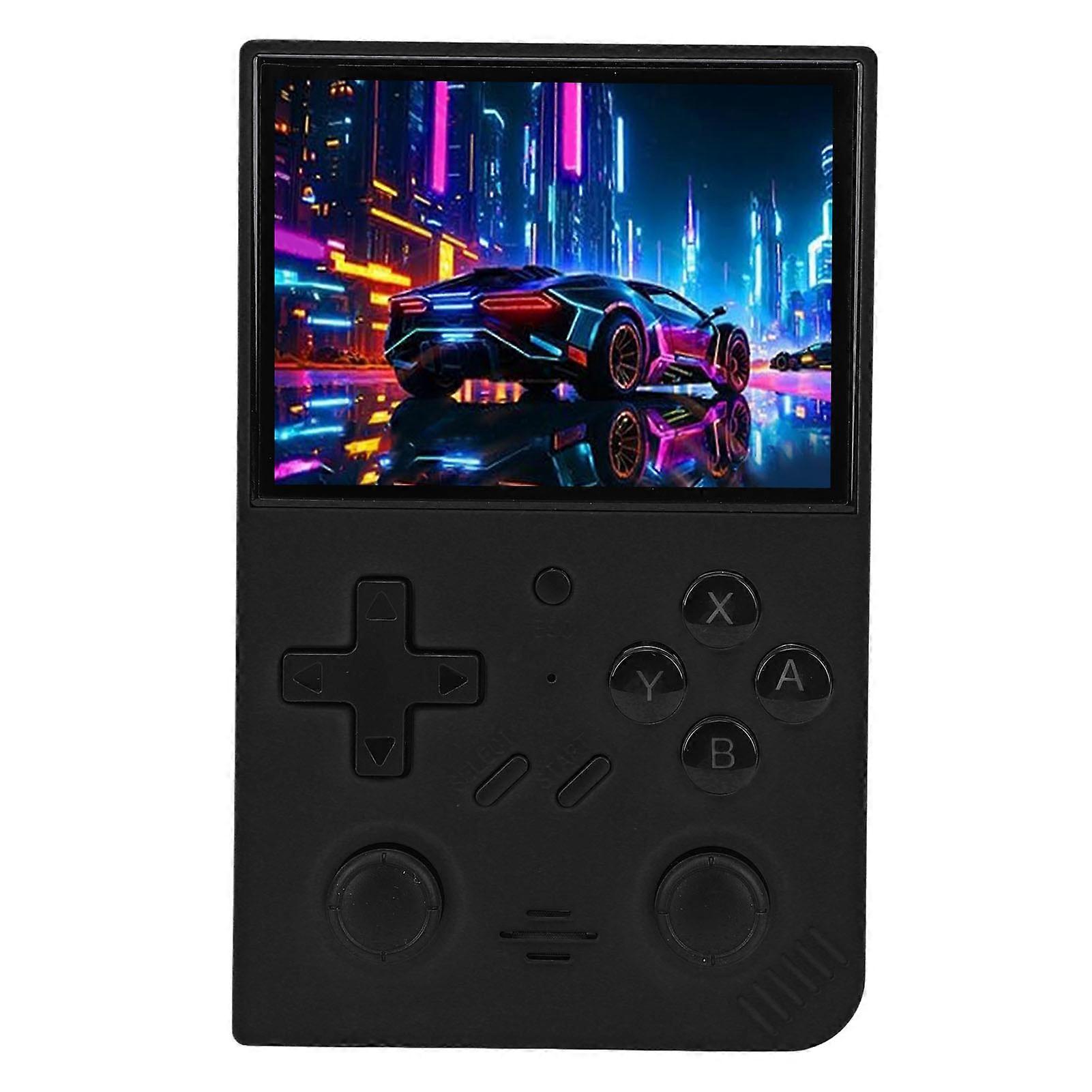 Handheld Game Console 3.5in IPS LCD Display 4 Core 1.5 GHZ Pocket Gaming Console for Home Outdoor Travel Black 128G More Than 20000 Games