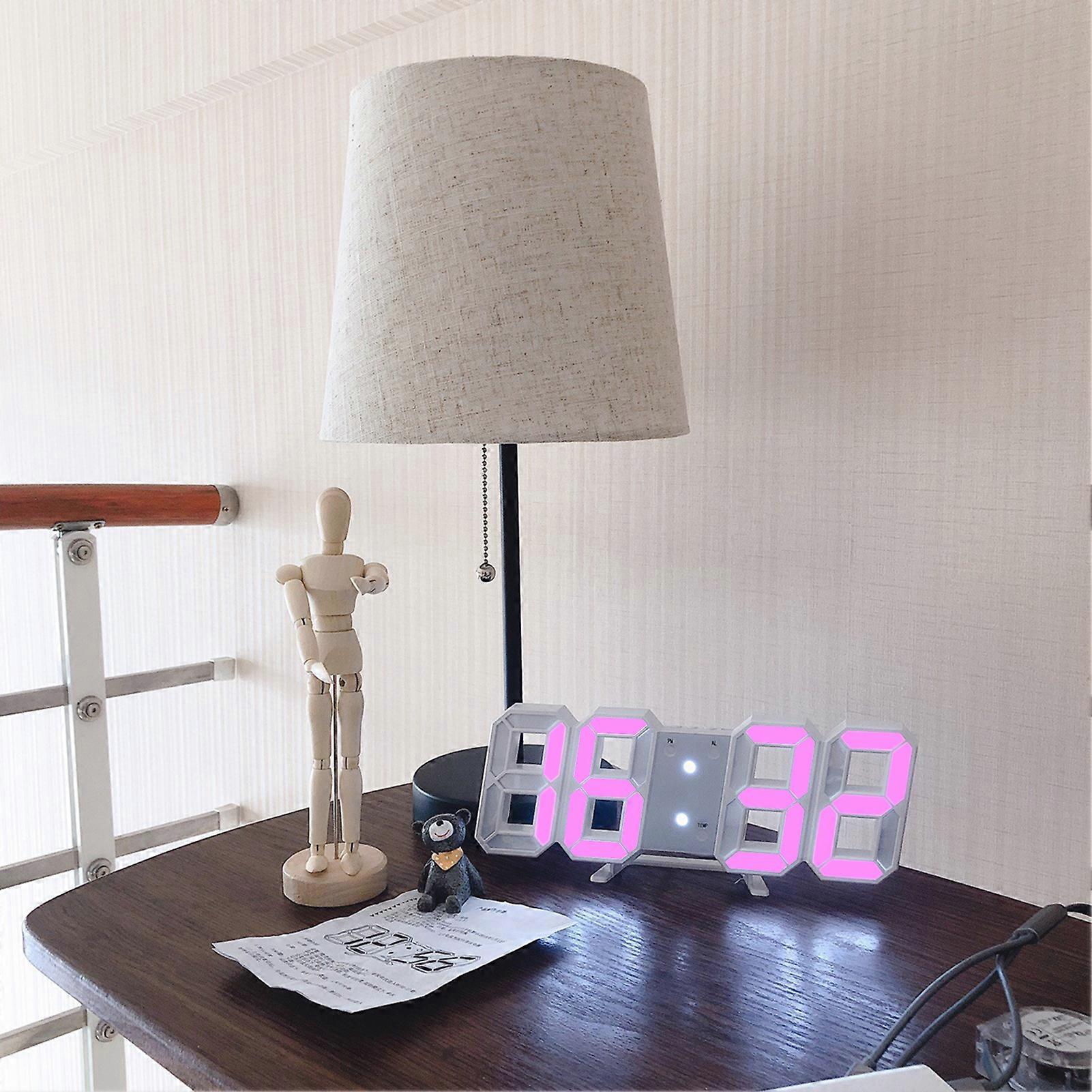 3D LED Wall Clock with Date & Temperature Display - Perfect for Home & Office Use