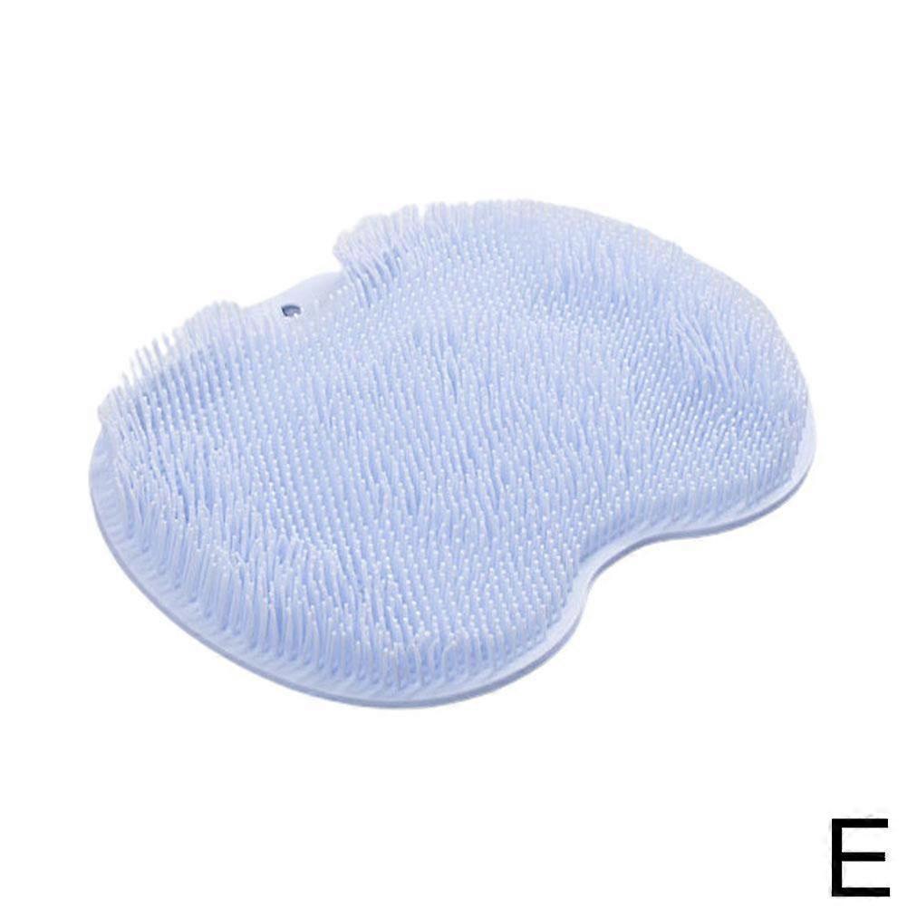 Blue (E) $ Lazy back and foot rubbing artifact with suction cup bathroom foot rubbing foot massage brush TPR foot pad