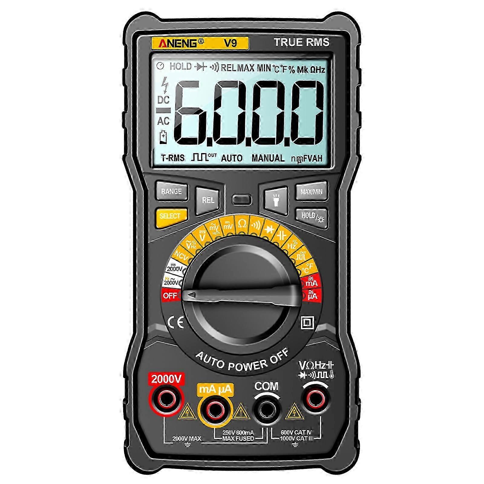 ANENG V9 Multimetro Digitale 6000 Conteggi 2000V AC / DC Tester di Tensione