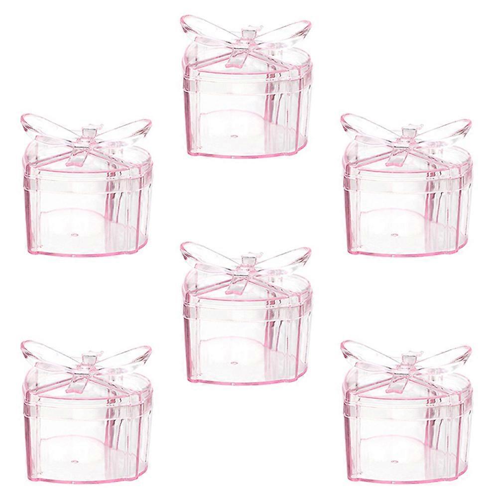 Hemoton 6pcs Heart Shaped Candy Boxes with Lids for Snack and Sugar Storage Containers