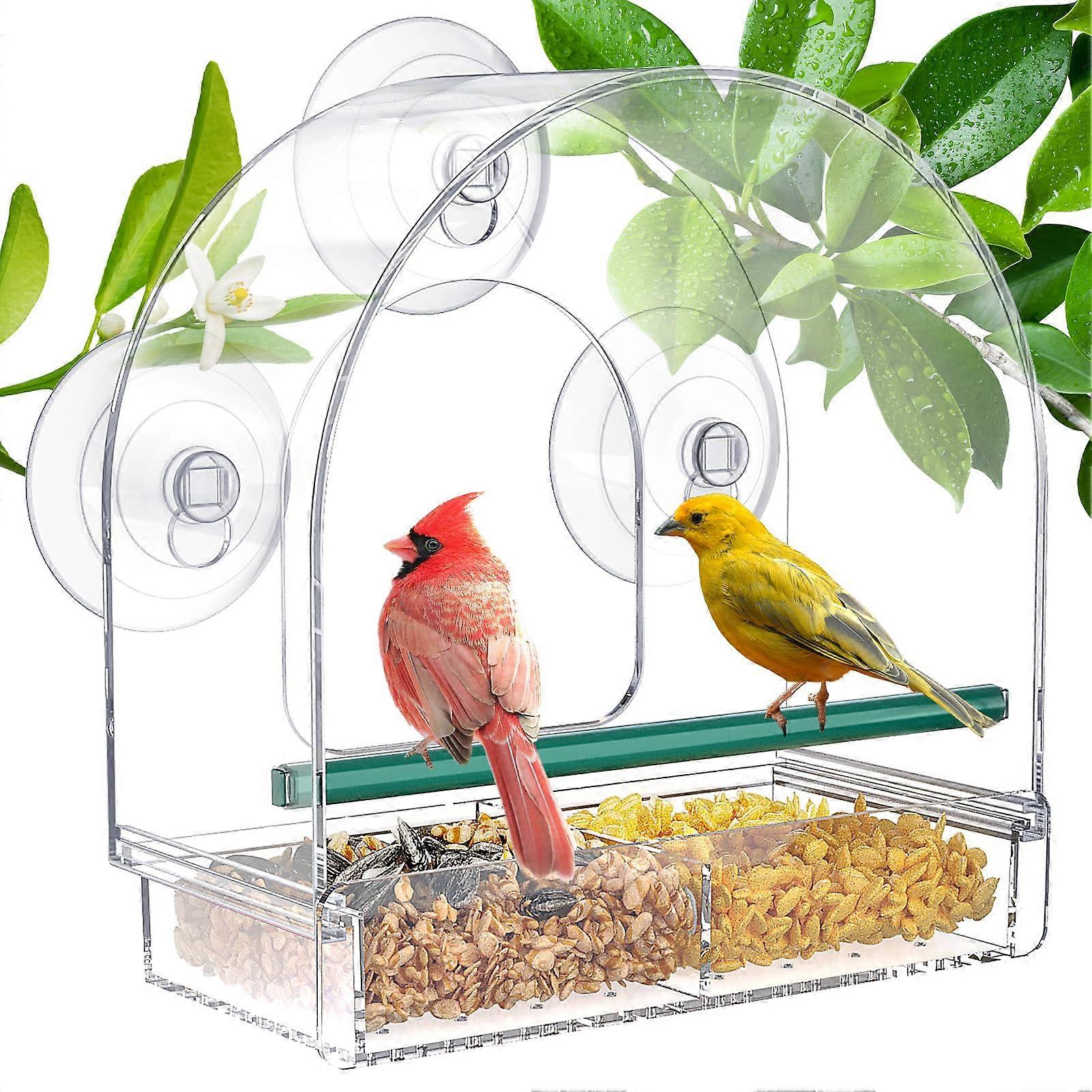 Bird Feeder Outdoor Clear Feeders Window Mount with Strong Suction Cups Hummingbird Feeder for Indoor Observation Oriole Style 4