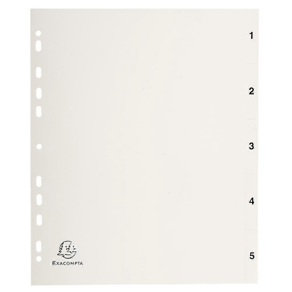 Exacompta 1705E 20x Imp. separad. A4 1-5 PP riciclado gris