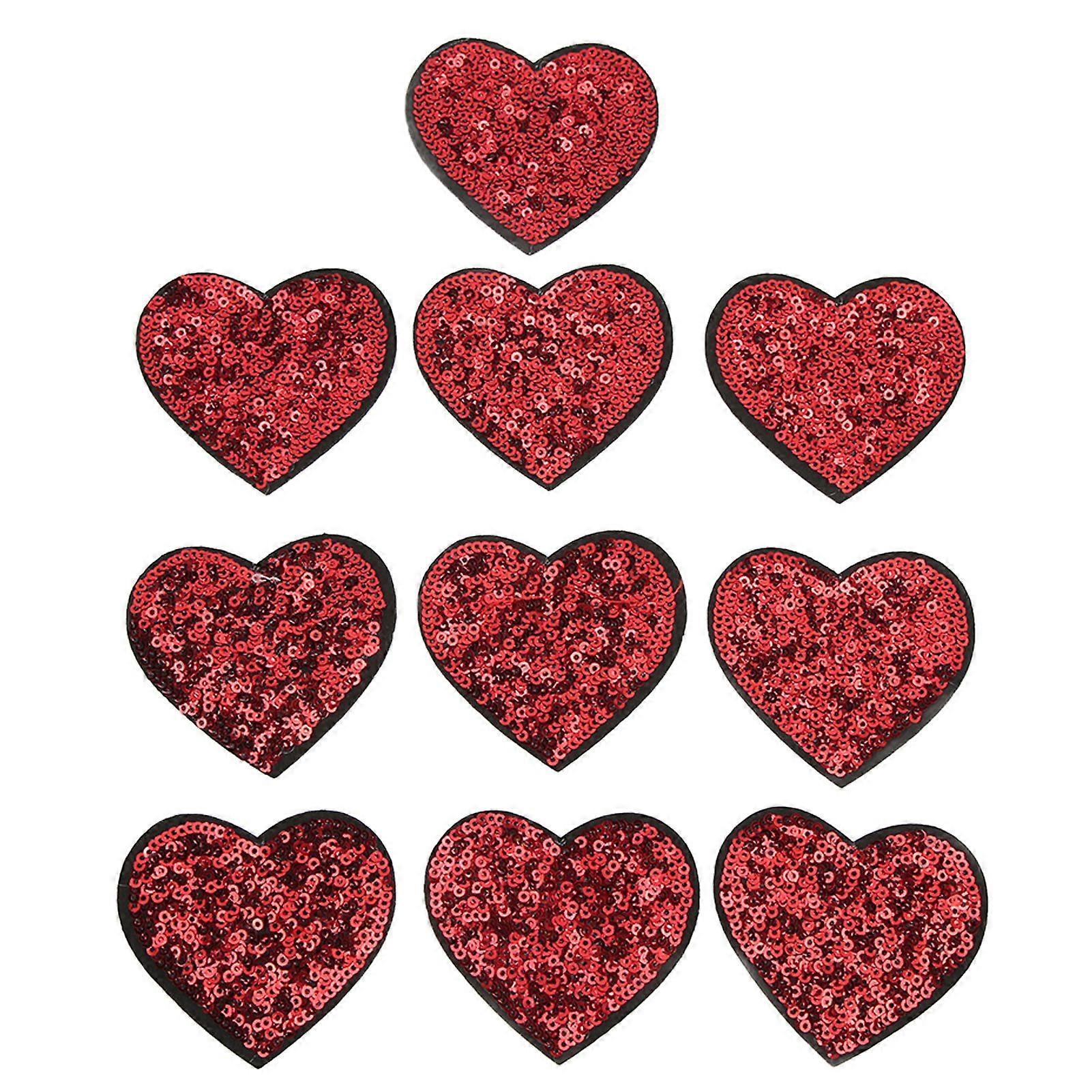2025 Latest Model  10PCS Red Heart Patch DIY Sewing Cotton Ironing On Patch