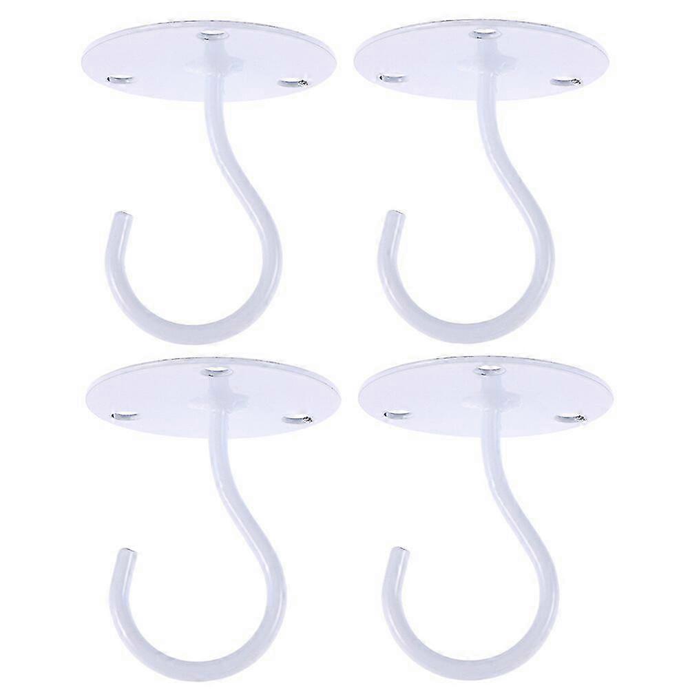4pcs White Ceiling Hooks for Cabinet, Wardrobe, Lantern, Mosquito Net (5.5X6.5CM)