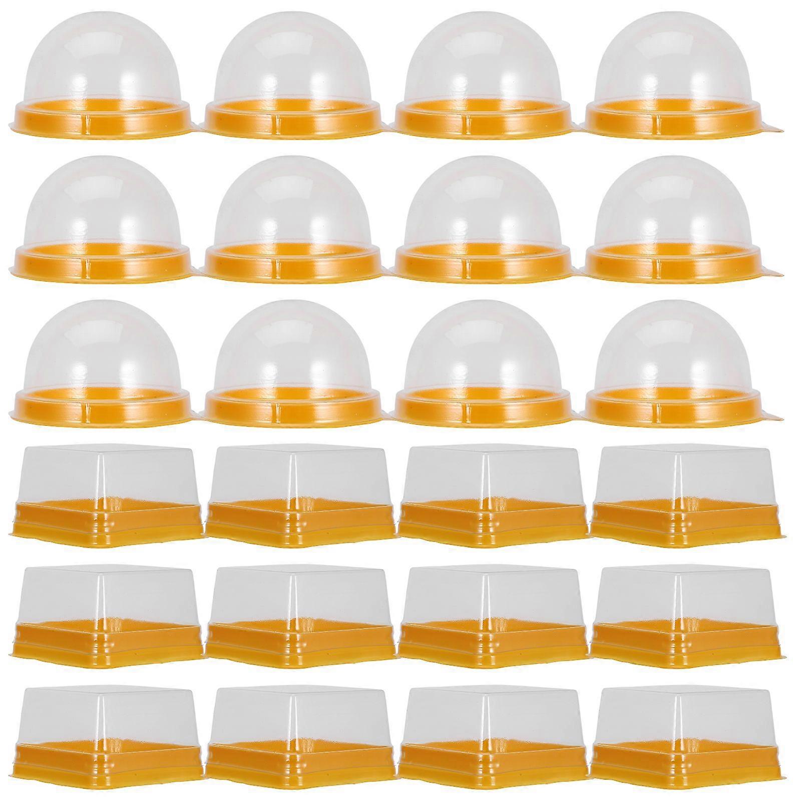 100pcs Mini Moon Cake Packing Box Mini Muffin Holders Plastic Mini Cupcake Box