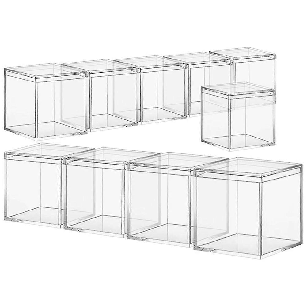 Transparent Square Candy Boxes Small Storage Cases for Storage 10Pcs