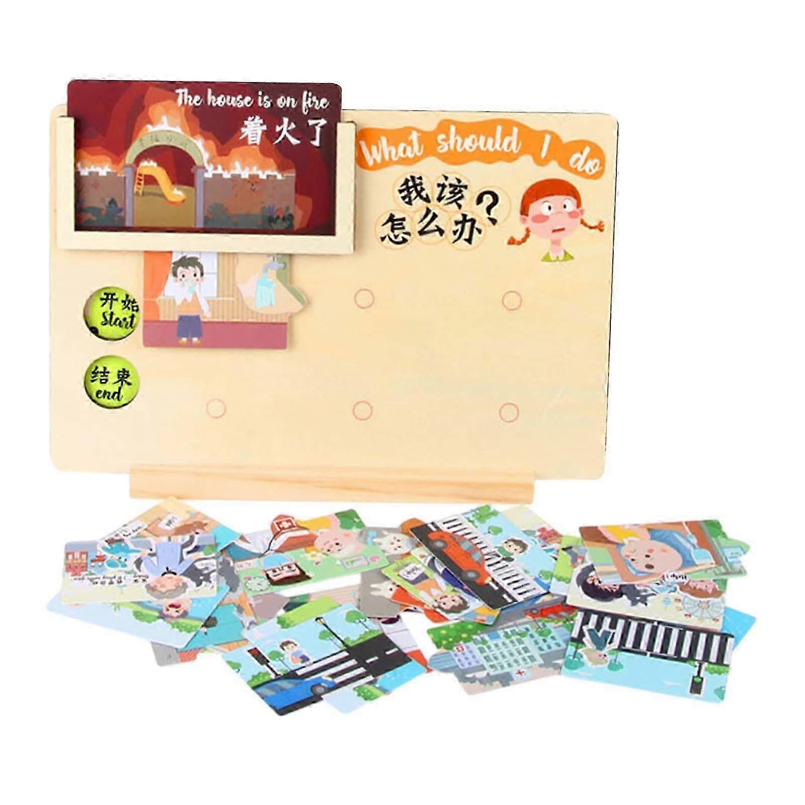 Learning Toy for Basic Life Skills - Portable Activities and Educational Flash Cards for Preschool Classroom and What Should I Do? Games