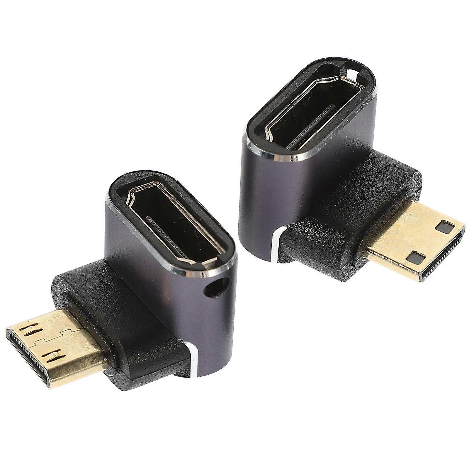Video Connector 90 Degree Angle Connection For Office Use Black Color Signal Transmission 2Pack