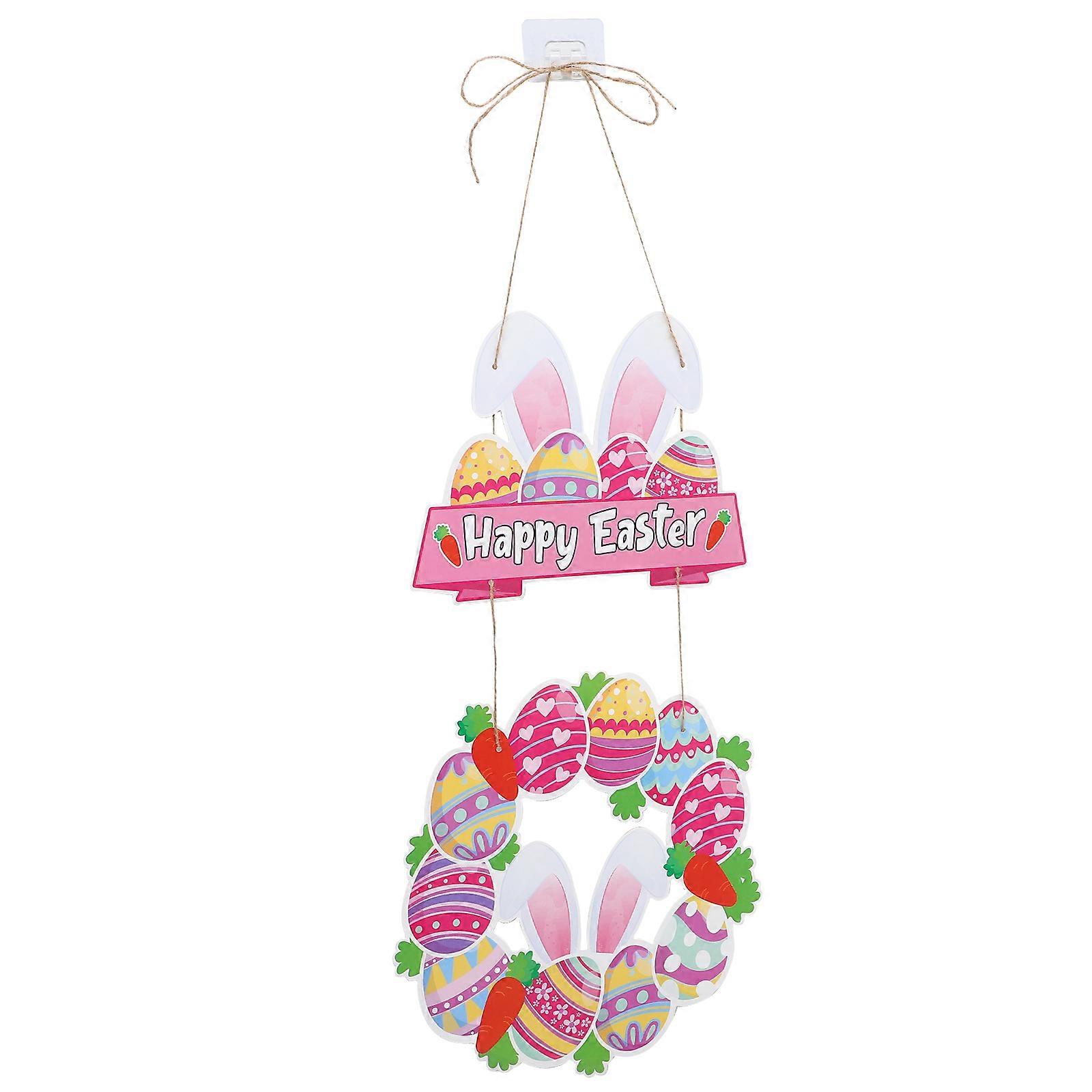 Paper Door Sign Easter Paper Craft Pink Decoration For Easter Party 47.00X28.40X0.10CM Paper 1Set