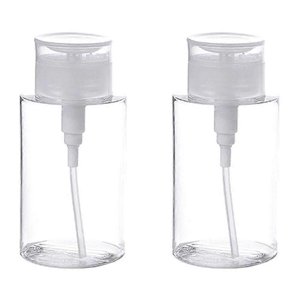2pcs Push Down Bottle Travel Skincare Dispenser for Nail Polish Remover, Empty Liquid Storage Bottles, Convenient and Easy to Clean Design