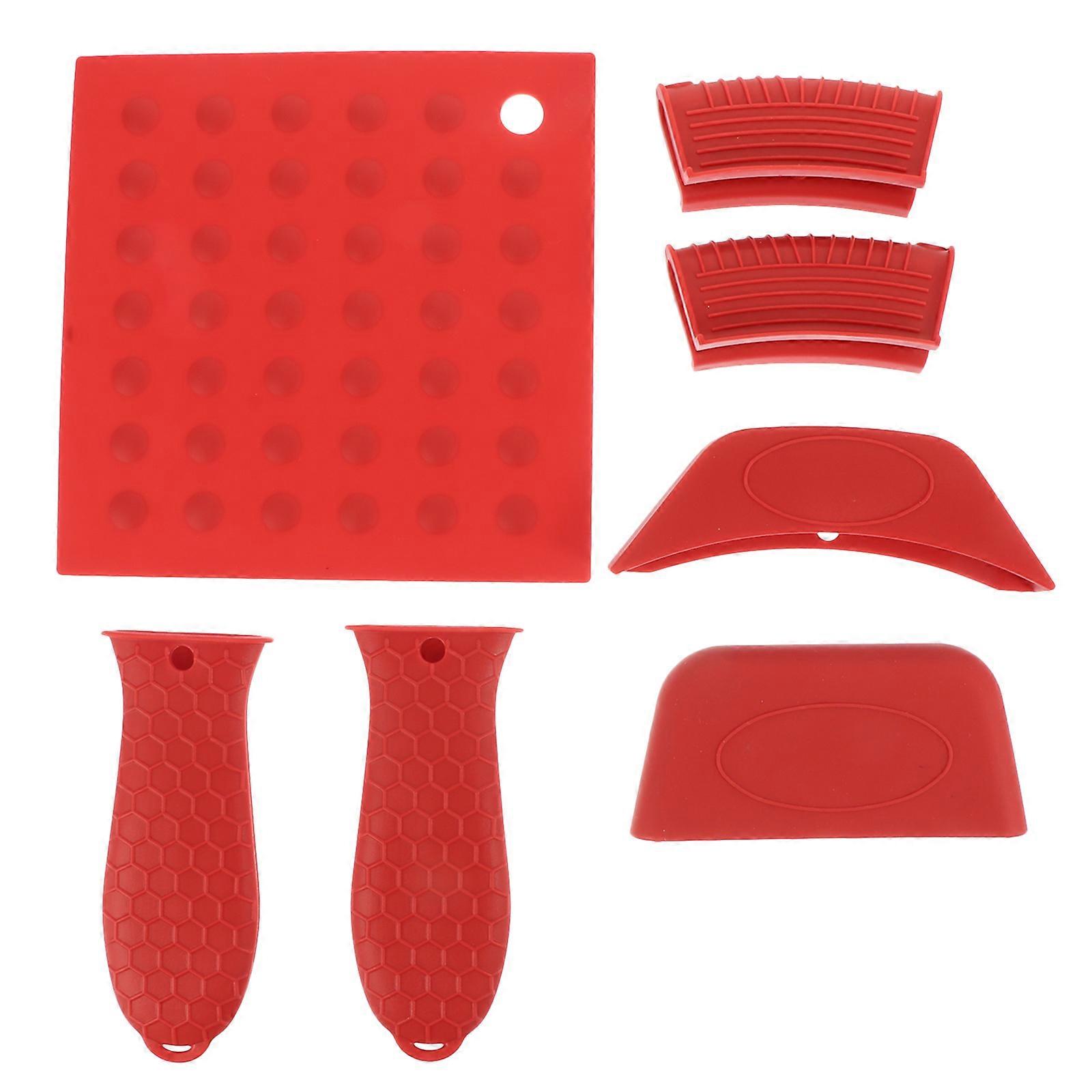 Pot Handle Grip Silicone Insulated Pot Handle Anti-Scald For Hotel Use 7Pcs
