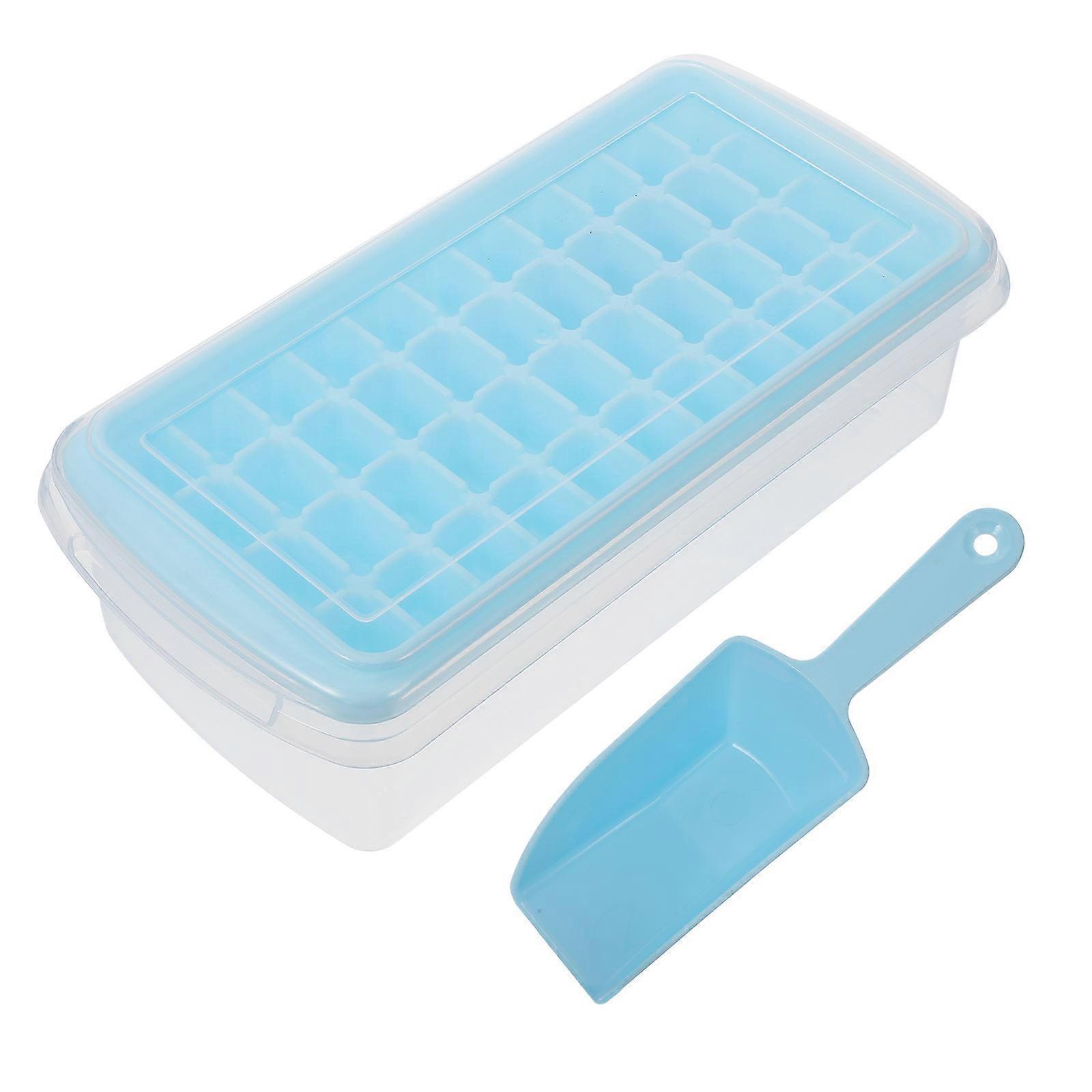 Cute Ice Making Mold Ice Cube Tray Set Home Use Blue 13x25cm Non-stick Easy Demoulding 1Set