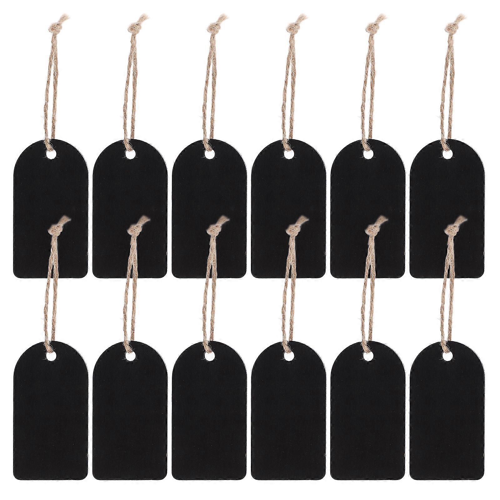 Retail Stores Mini Chalkboard Tags Writable Wooden Hanging 50Sets