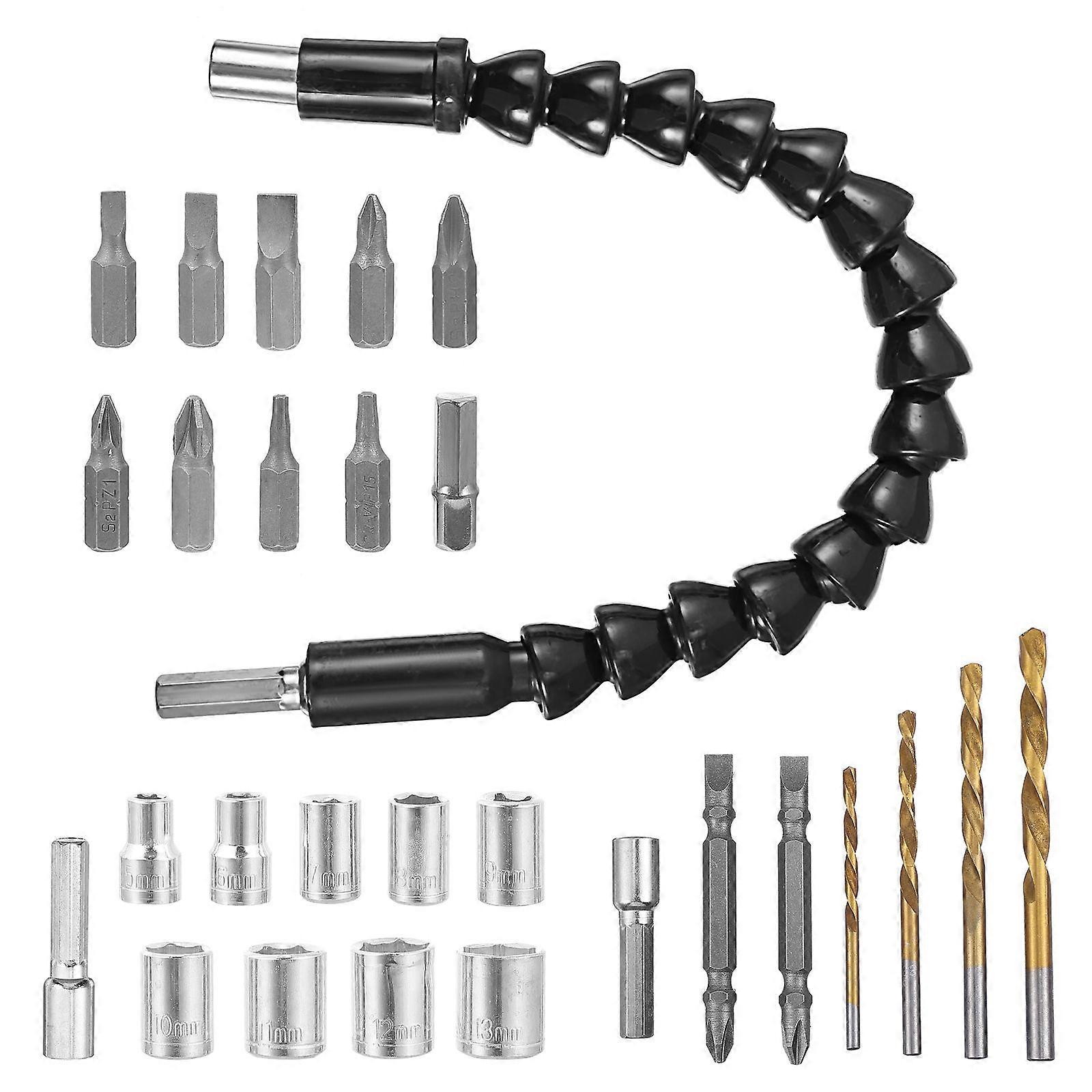 Flexible Drill Extension Set Electric Drill Flexible Extensions Kit For Professionals 30X1.5cm Hardware Maintenance and Repair 1 Set