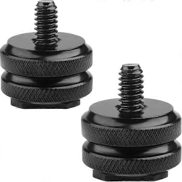 Camera Flash Mount to 1/4\"-20 Tripod Screw Adapter for DSLR Camera Rig (2-Pack)