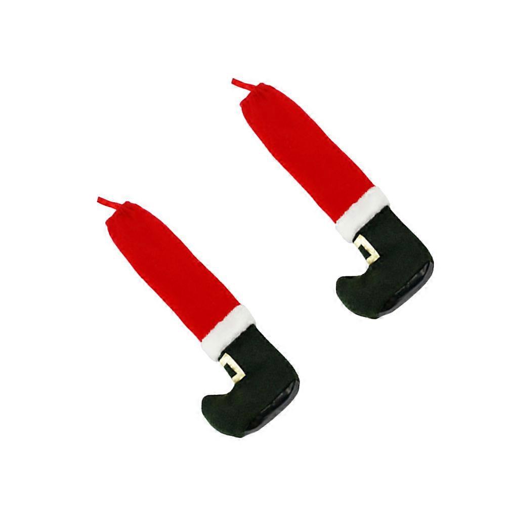 Fabric Table Leg Pads Christmas Style Chair Leg Sleeves Protect Floor 2Pcs