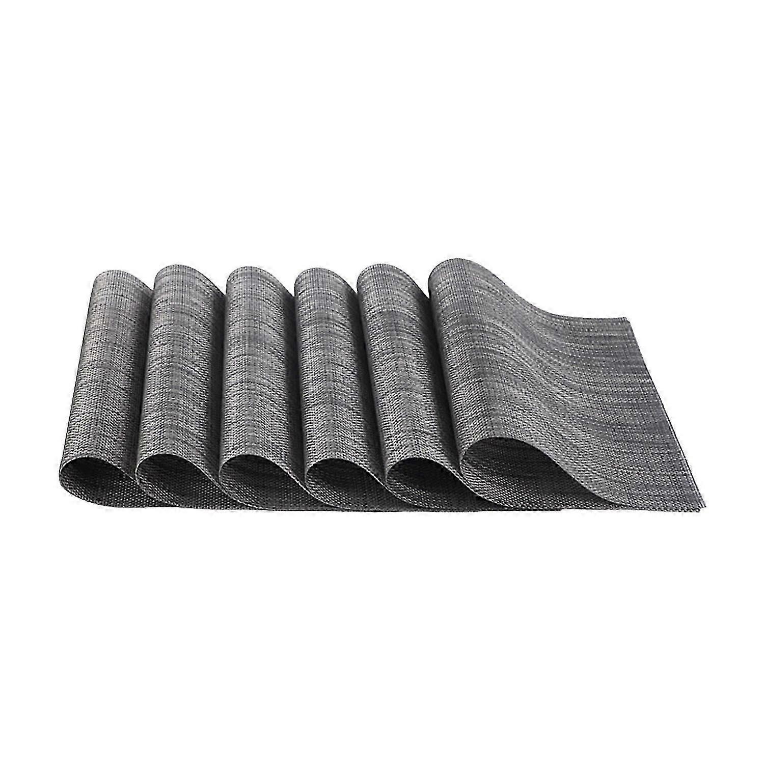 2025 Neuestes Modell 6Pcs Tischsets Set PVC gewebte rutschfeste Tischsets waschbare Hitze