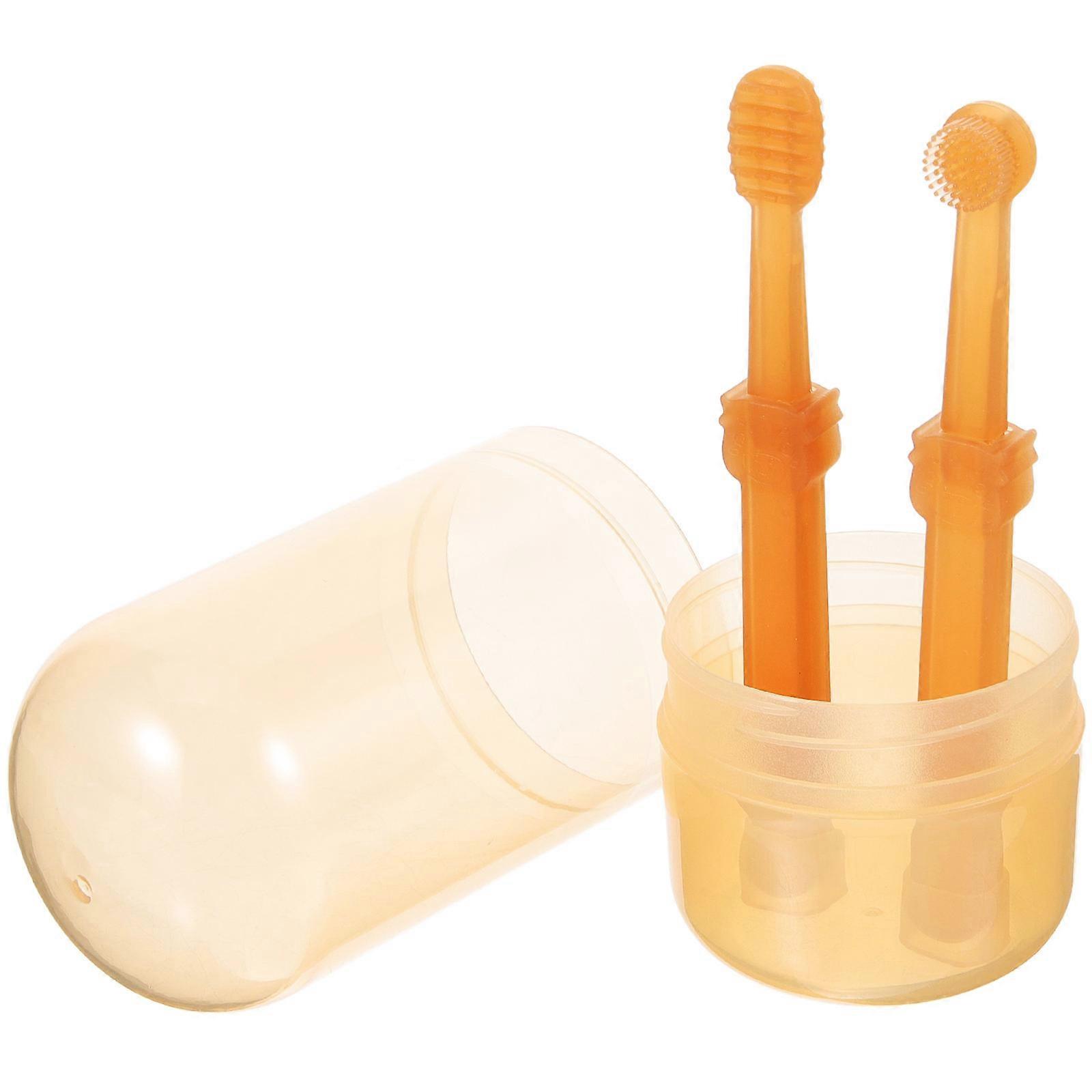Dog Oral Cleaning Toothbrush Care Tool For Pets Tartar Prevention 4.3X0.5X0.3in 2 Pet Toothbrushes