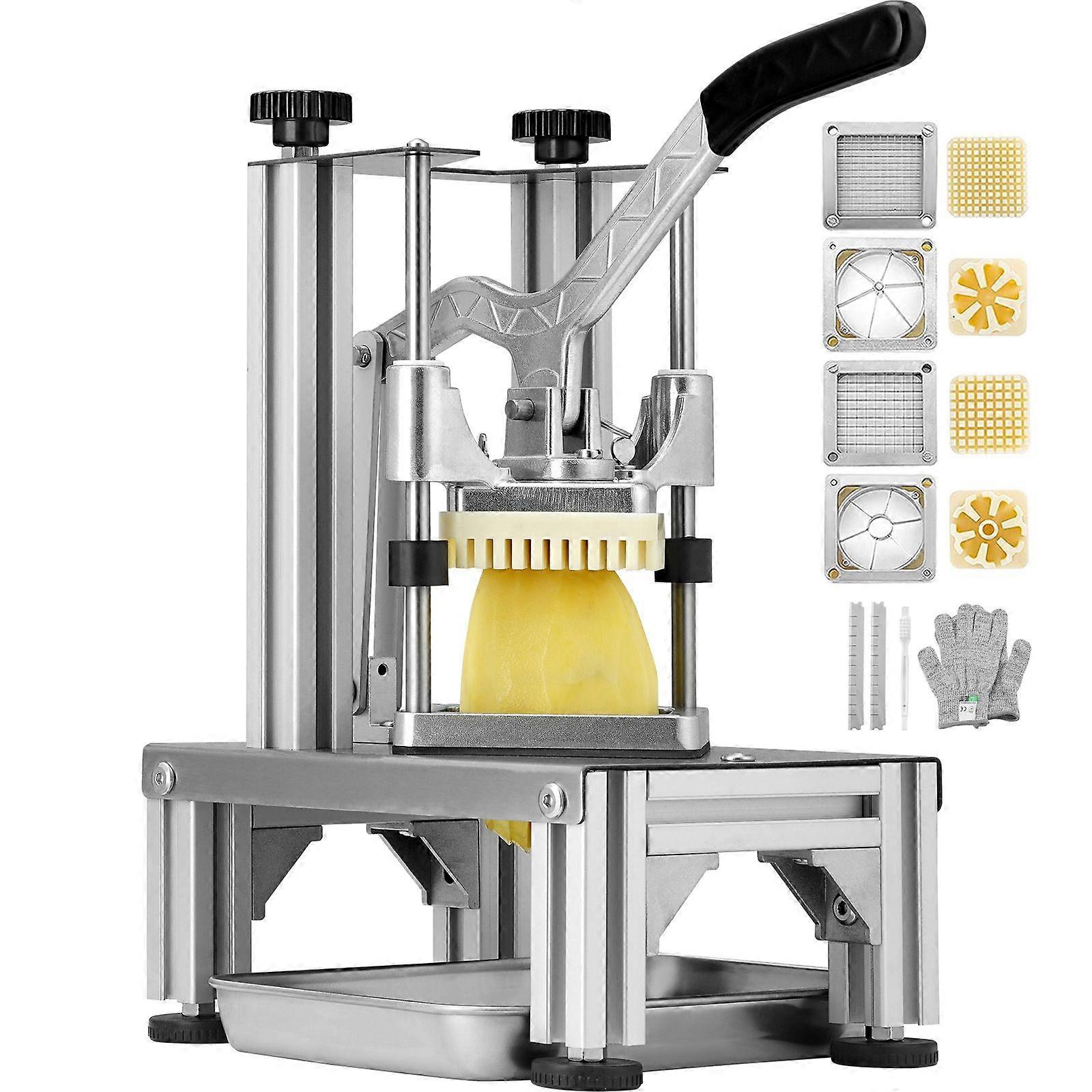 Kommerzieller Pommes-Frites-Cutter mit 4 Ersatzklingen, 1/4 & 3/8 Klinge Easy Dicer Chopper