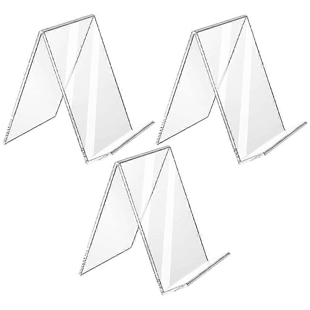 Desktop Bogstativer Akryl Materiale Flad Base Stil Album Samlinger 3stk